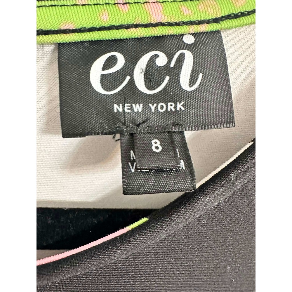 ECI New York Floral Sheath Dress 3/4 Sleeve Stretch Zipper Back Woman 8‎ - Picture 5 of 8